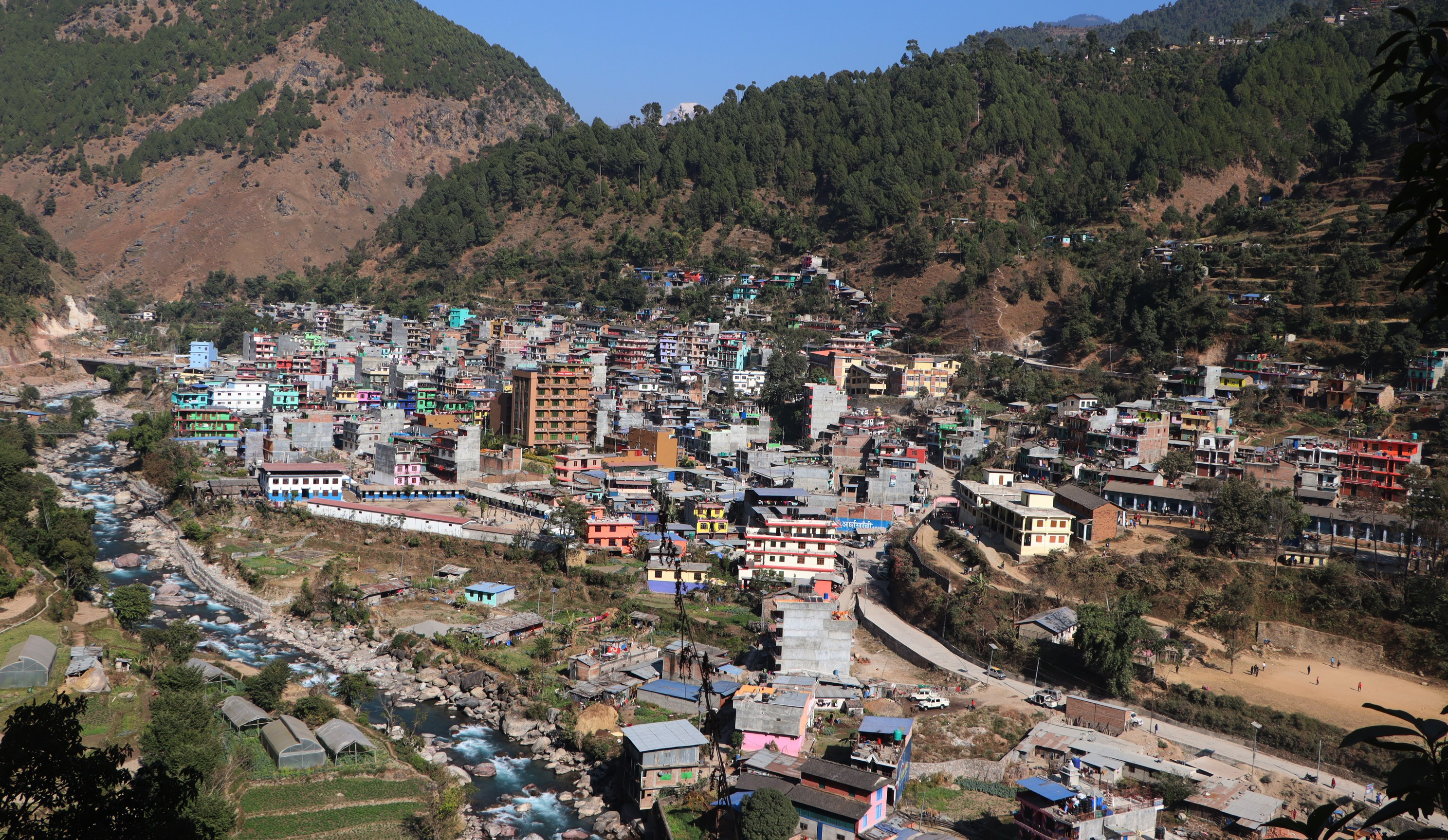 बुर्तिबाङ बजारः नमुना सहरको काम सुस्त गतिमा